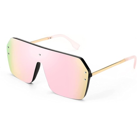 Classic Siamese One Piece Sunglasses Nice Rimless Stylish Retro Design for Women Men B2574
