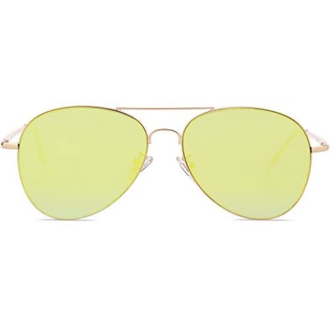 SOJOS Classic Aviator Sunglasses for Women Men Mirrored UV400 Lens Vintage Metal Frame SJ1030
